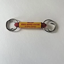 Vintage Shell State Service Station Gas Oil Pull Ring Double Keychain Key Ring