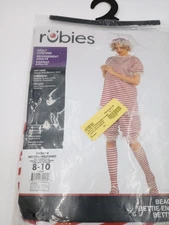 MEDIUM 8/10 RUBIES WOMEN'S BEACHSIDE BETTIE HALLOWEEN COSTUME RED/WHITE STRIP