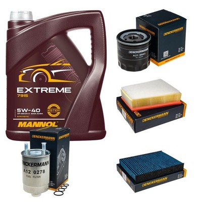 DENCKERMANN Inspektionspaket MANNOL Extreme 5W-40 5L für Renault Scénic III 1.5