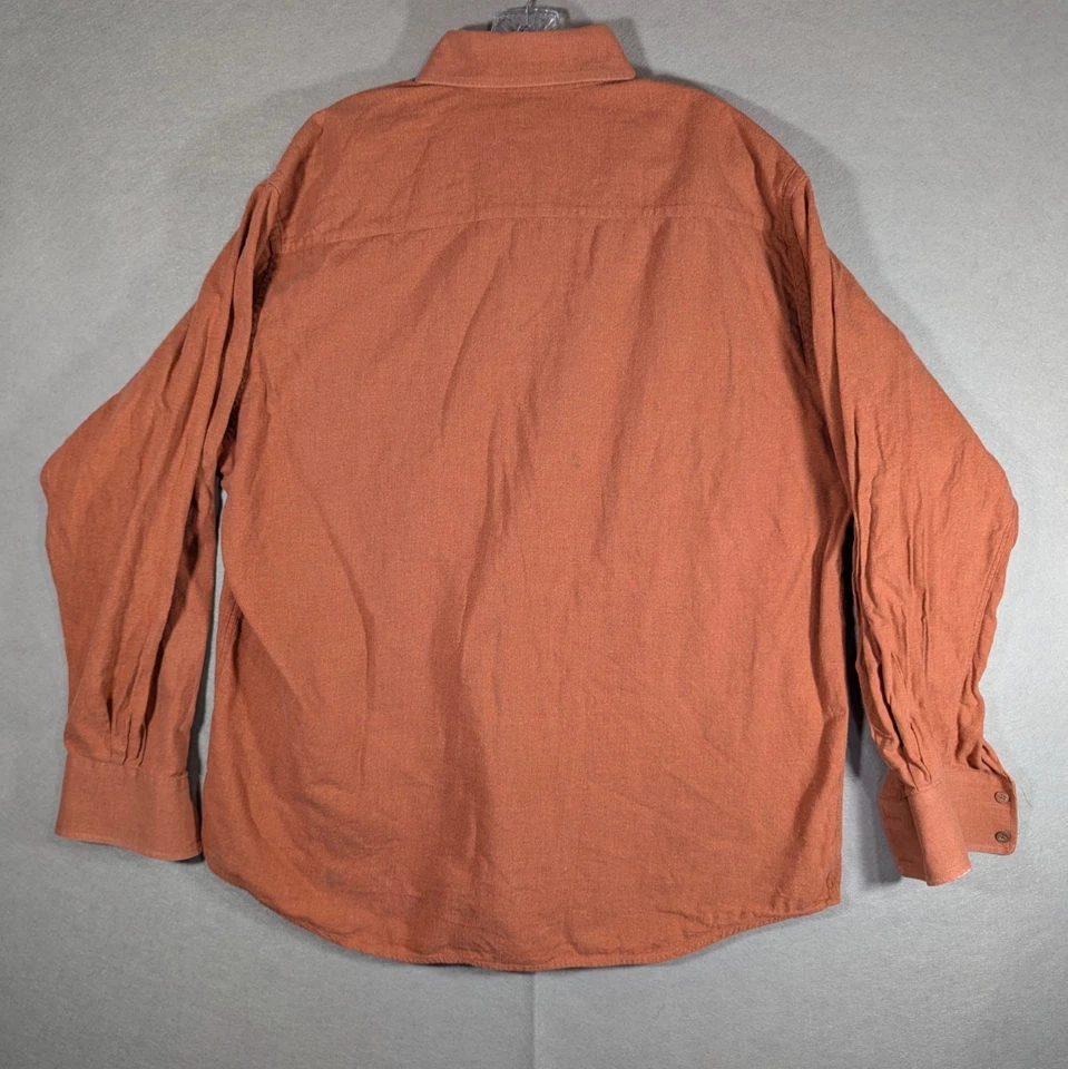 Рубашка мужская Ermenegildo Zegna XXL ржаво-коричневая на пуговицах с длинным рукавом хлопок Италия - Изображение 2 из 4