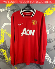 Manchester United Long Sleeve Home football shirt 2011 - 2012 Nike Men L ig93