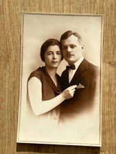 Vintage Romantic Couple Portrait 1920s Studio Olteanu Campina România