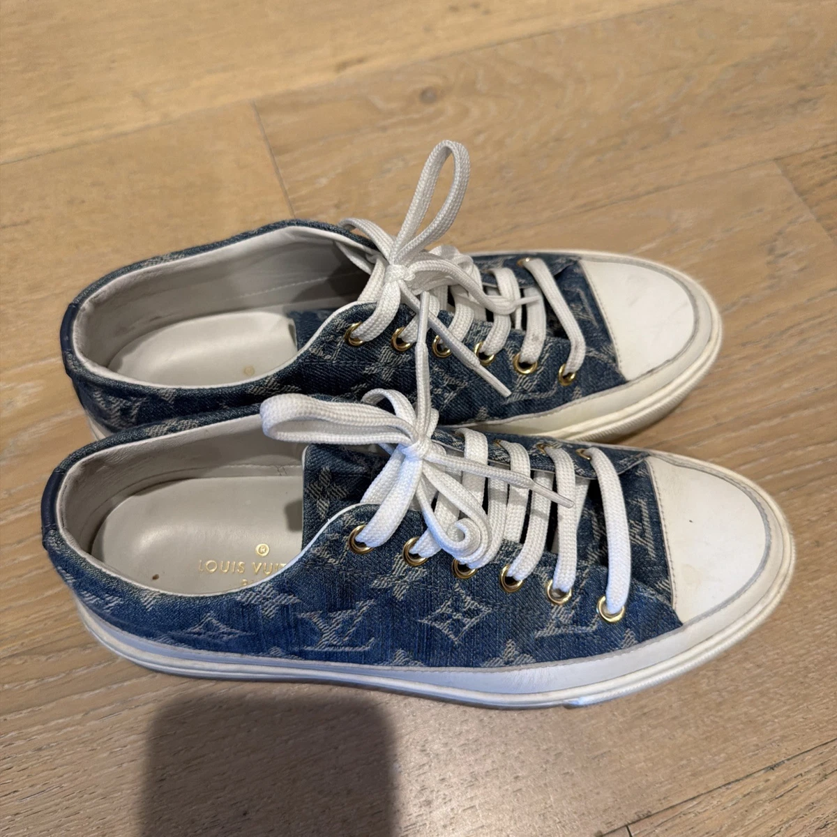 Louis Vuitton Trainer Black Monogram Denim W for sale | eBay