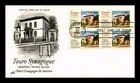 US COVER TOURO SYNAGOGUE NEWPORT RHODE ISLAND FDC BLOCK OF 4 ARTCRAFT