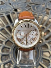 Michael Kors MK8447 Lexington Chronograph Gold Dial Watch new battery installed