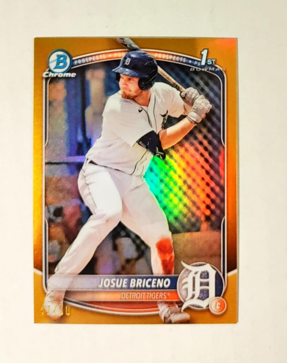 Josue Briceno 2025 1st Bowman Chrome #BCP-13 Prospect GOLD REFRACTOR 47/50 RC z1