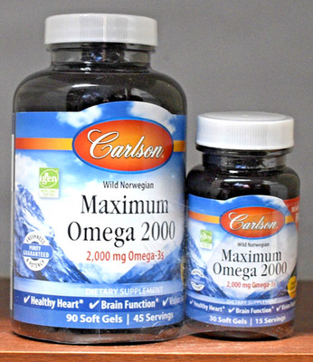 Carlson Wild Norwegian Maximum Omega 2000 Lemon 2,000 mg 90 + 30 free Softgels
