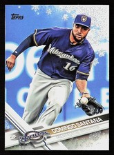 2017 Topps Holiday #HMW87 Domingo Santana Metallic Snowflakes