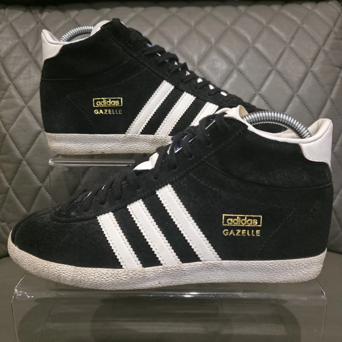adidas gazelle silver green womens adidas Originals Gazelle Trainers in Core Black/White main image 1