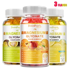 Magnesium Glycinate Gummies Sugar Free with Potassium Vitamin D, B6, and CoQ10