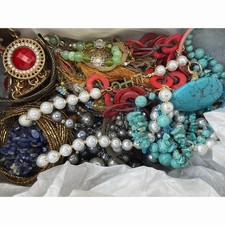4lb All Wearable Jewelry necklaces and bracelet only vintage to modern bulk