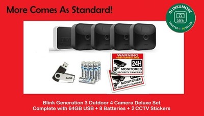 Blink Generation 3 Outdoor 4 Kamerasystem Deluxe Set mit 64GB USB + 2 CCTV