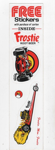 Vintage, FROSTIE ROOT BEER, Stickers (Indy Race Car / Front Engine Dragster)