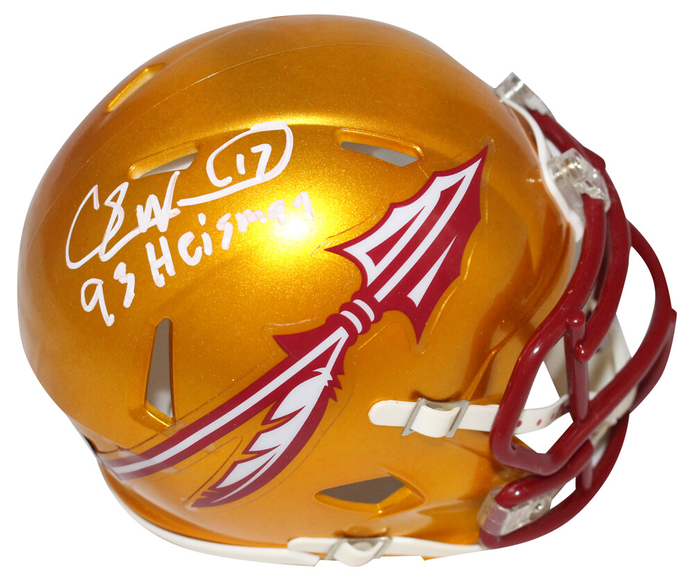 Charlie Ward Autographed Signed Fsu Seminoles Flash Mini Helmet Beckett 