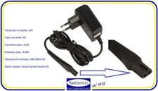 CAVO ALIMENTATORE SPINA RASOIO BRAUN SERIE 1-3-7-9 COMPATIBILE 12V 0,4A 4,8W