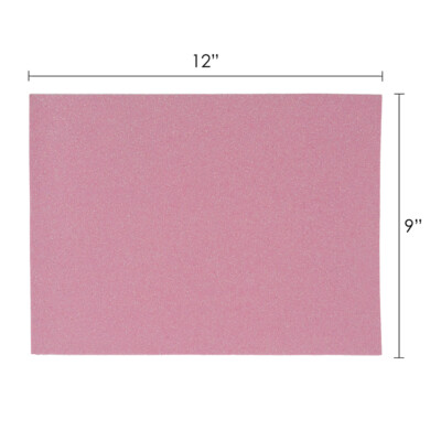 Mega Crafts - 9'' x 12'' Metallic Glitter Adhesive EVA Foam Sheets - Pink, 6PCS