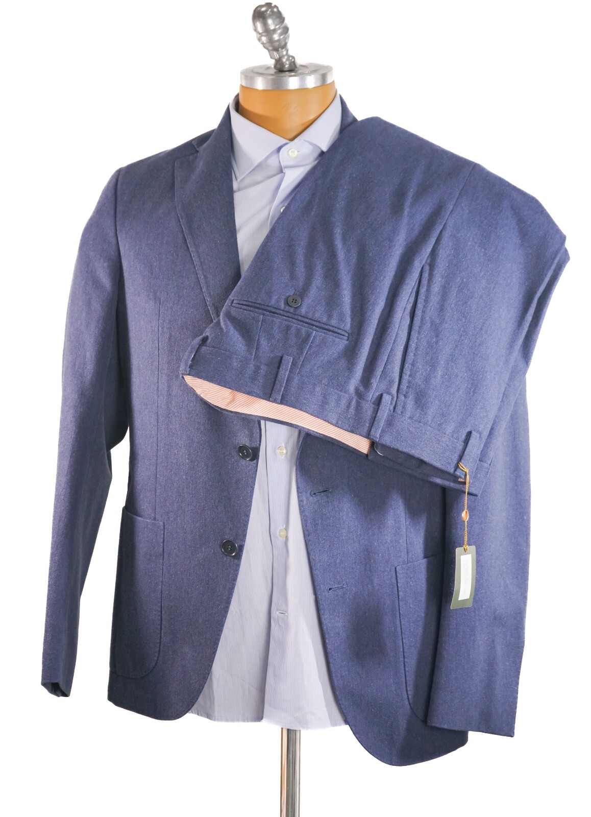 New 5200,00 $ LORO PIANA Blue  Suit Size 46 Us 56 Eu (LPA1)