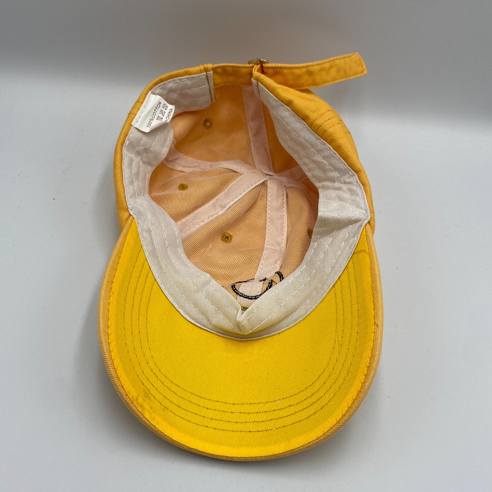 Happy Face Adjustable Strapback Hat Cap Yellow - image 5