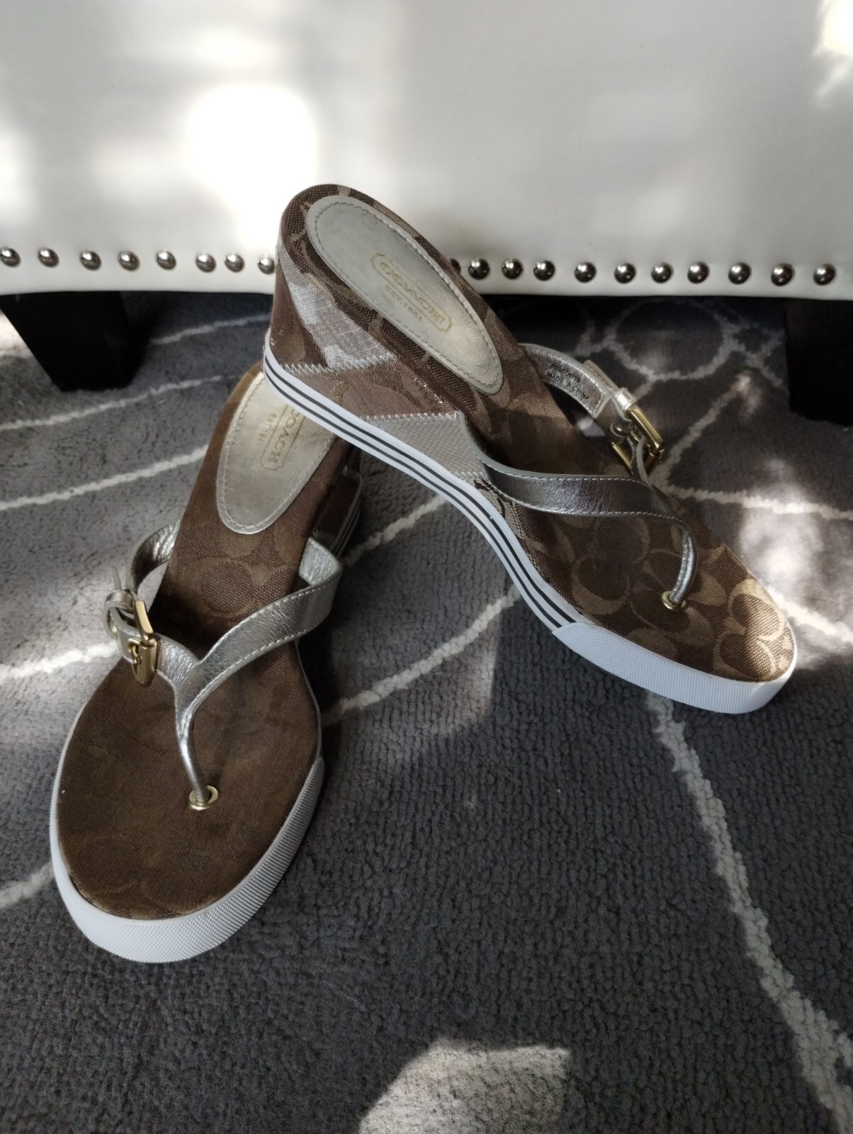 Coach "Pristine"Patchwork Logo Sandals - image 13