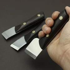 Leather Craft Ebony Wooden Handle Cutter Skiving M390 Blade Knife Cutting Tool