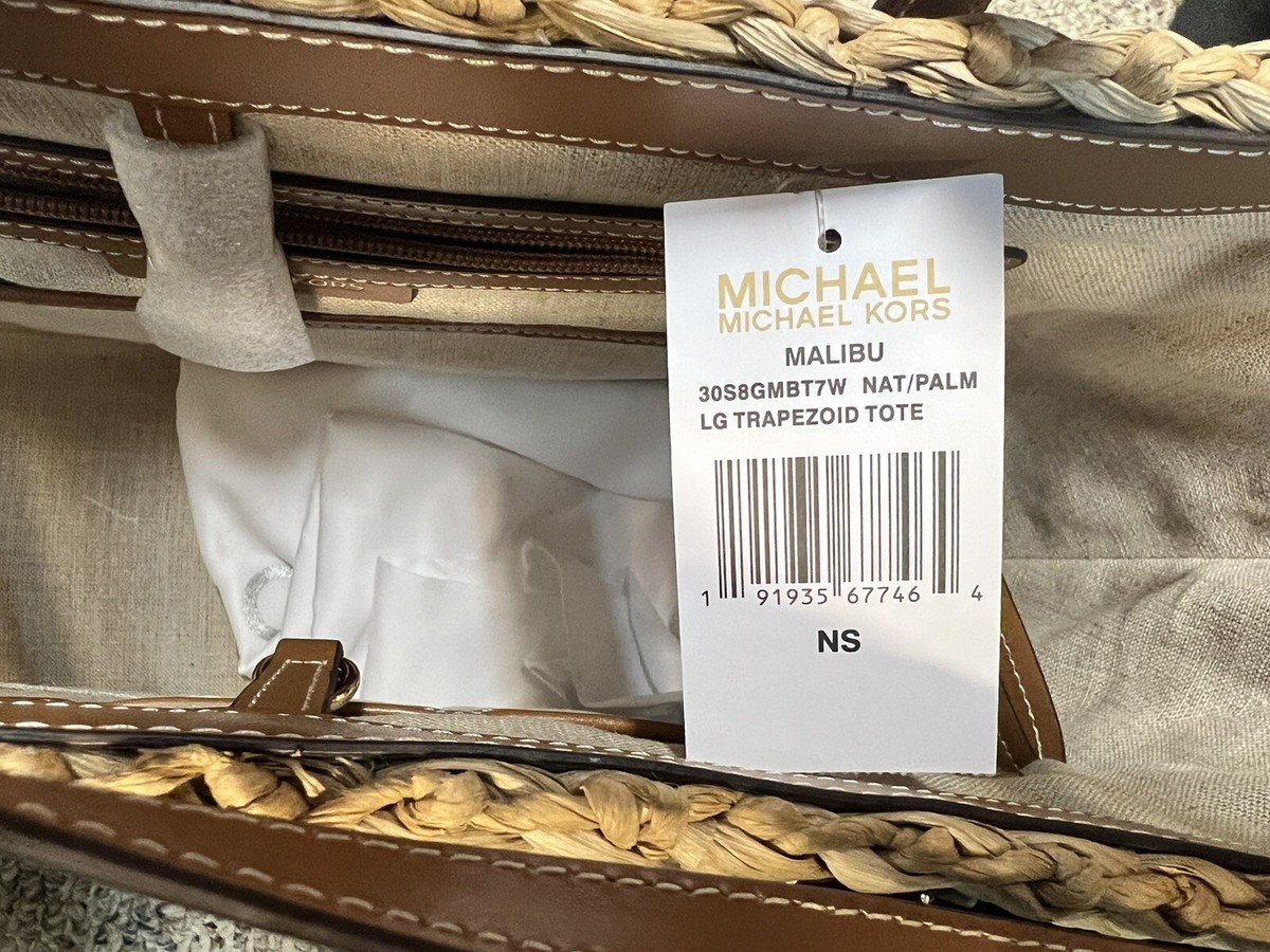 Michael Kors Straw Palm Leaves Large Purse Handbag/Beach Bag NWT w