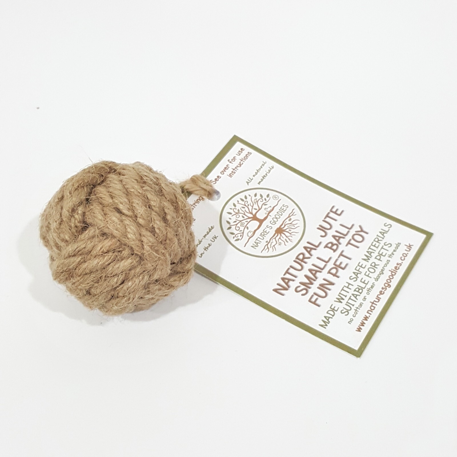 Small Natural Jute Eco-Friendly Soft Balls Pet Play Throw Chase Toy for Dogs