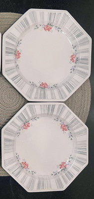 Nikko Vintage Japan ''American Gardens''  Corsage Set Of 2 / Bread Plates 8 1/4 
