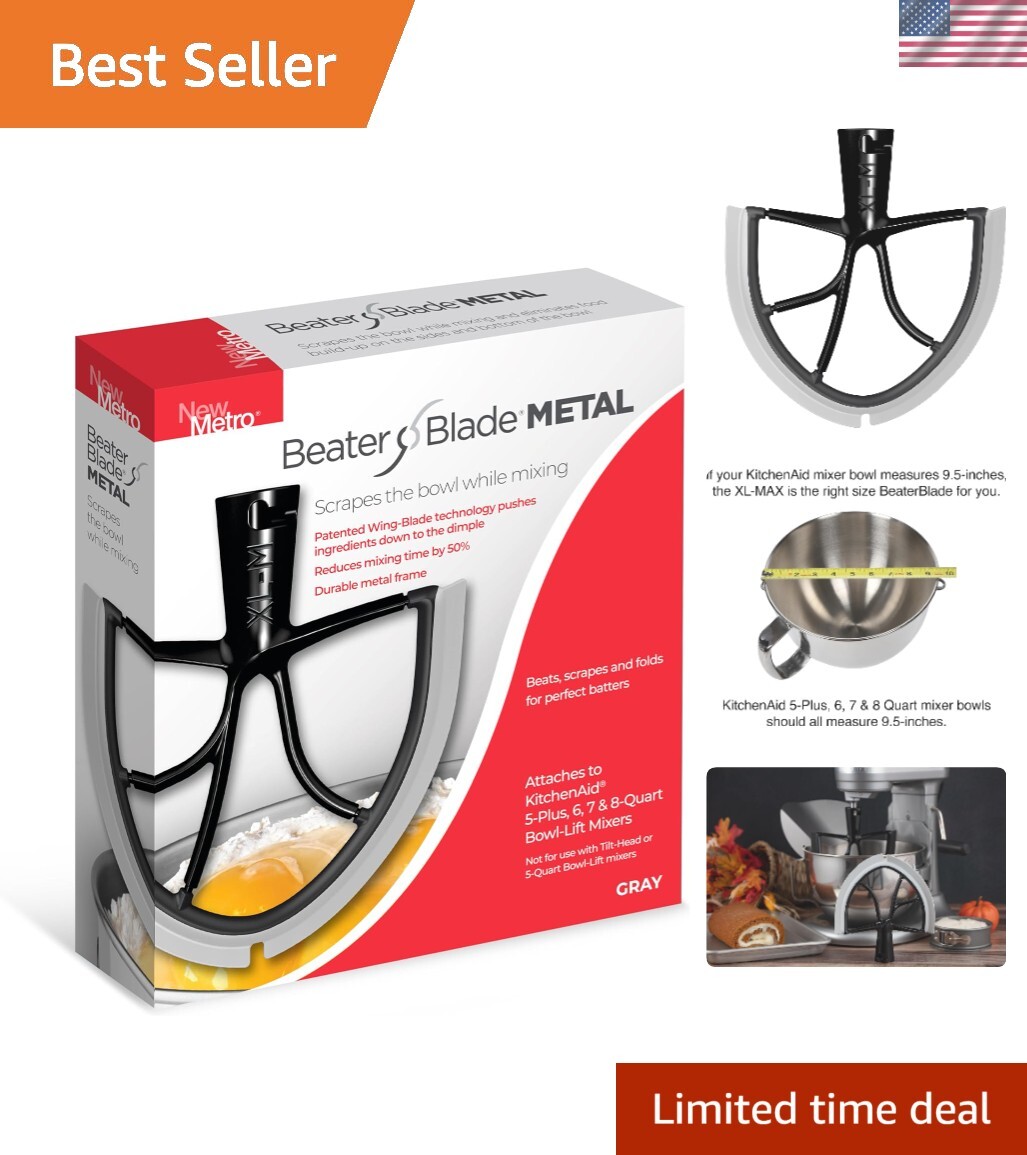 XL-MAX Beater Blade for KitchenAid Bowl-Lift Mixers - Perfect Mixing Every Time