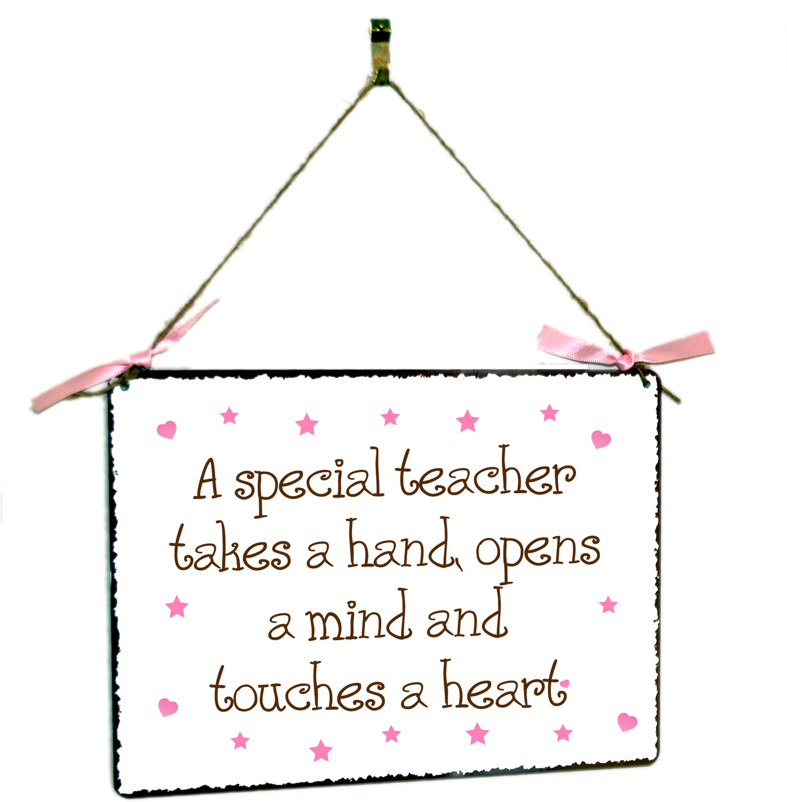 Special Teacher Hanging Shabby Chic Vintage Style Metal Plaque Sign Gift Present