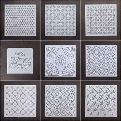 Sashiko Schablonen Stickvorlagen Quiltmuster - 22 cm Sammlung MD