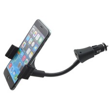 Car Mount Charger Holder DC Socket USB Port Cradle Swivel for Cell Phones