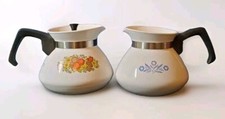 Two Corning Ware TEAPOTS Spice of Life Blue Cornflower One Lid 3 PCS Vintage