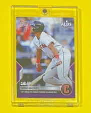 2022 MLB Topps Now Oscar Gonzalez Call-Up PURPLE PARALLEL /25 SP Guardians #1071