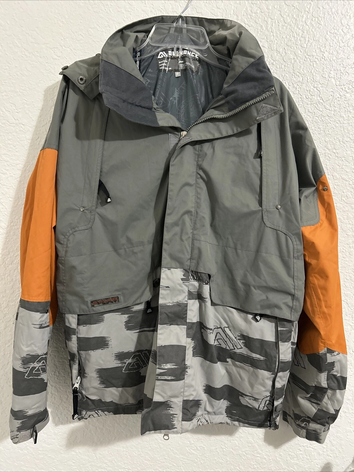 ALLYANCE Men's Size Small Jacket Coat Gray Orange