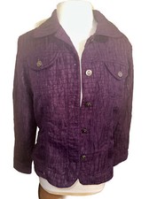 Rubys Purple Tones Long Sleeve Size 14 Full Button Women's Mid Cut Blazer