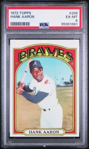 1972 Topps #299 Hank Aaron PSA 6 Braves  (1881)