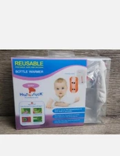 Reusable Heat in a Click On the Go Baby Bottle Warmer Pouch Included White NEW
