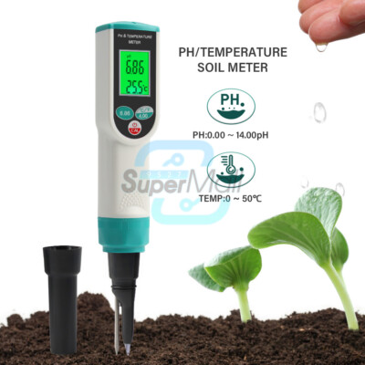 Soil PH Temperature Meter Digital Temp Acidity Soil Tester Analyzer for Planting