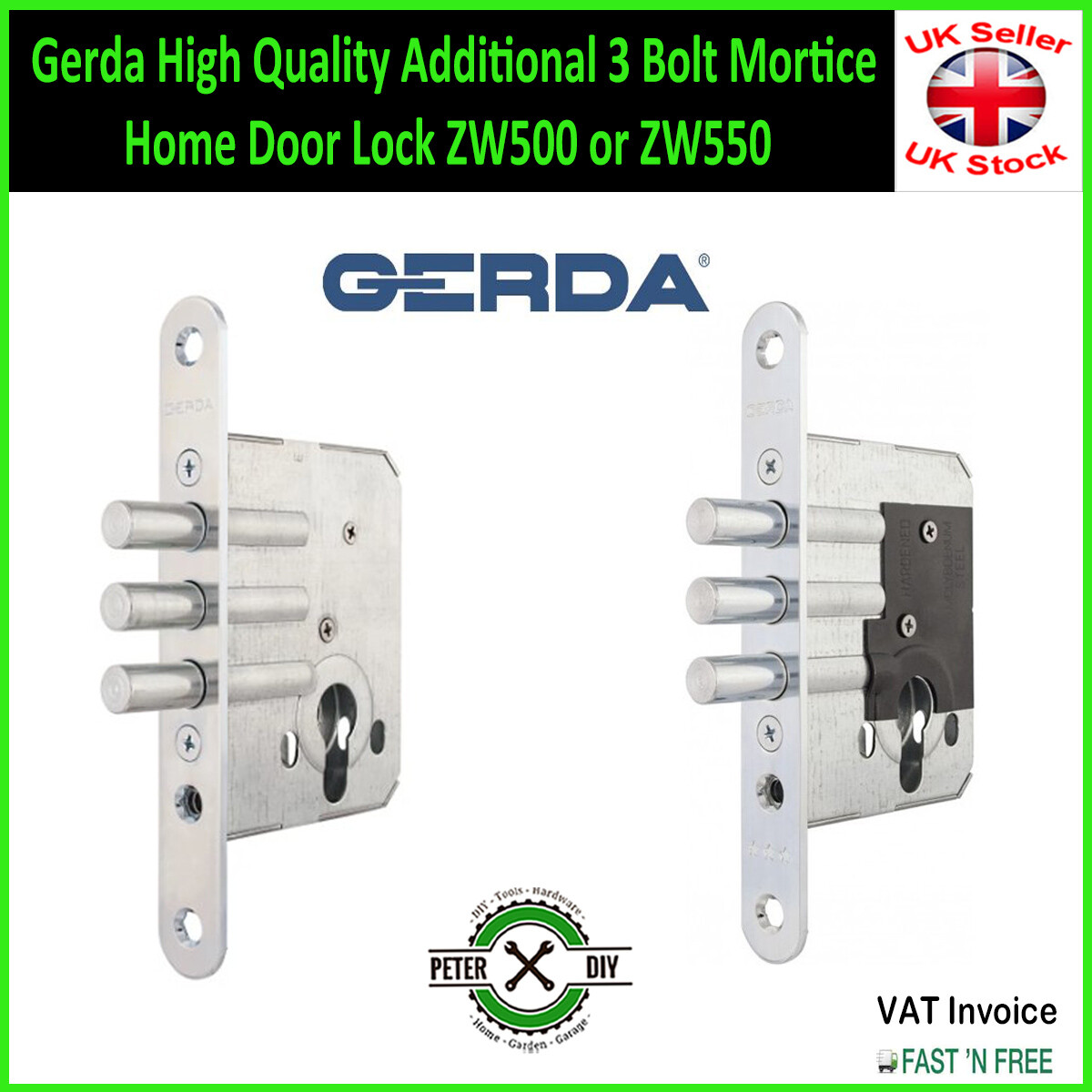 Gerda High Quality Additional 3 Bolt Mortice Home Door Lock ZW500