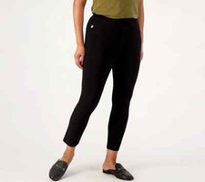 Belle by Kim Gravel Regular Ponte 5 Pocket Slim Cropped Pants Black 10 A304030