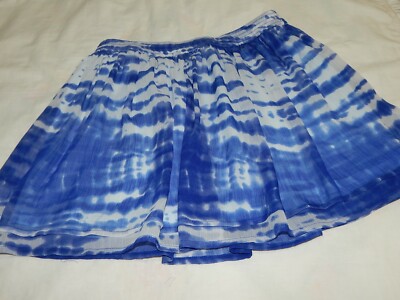 United colors of Benetton Girls 10-11 Yrs Blue Tye Die Chiffon Lined Skirt