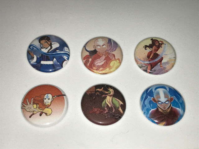 1" SET OF 6 AVATAR THE LAST AIRBENDER LAPEL BADGE BUTTON PINS PINBACK [P96]