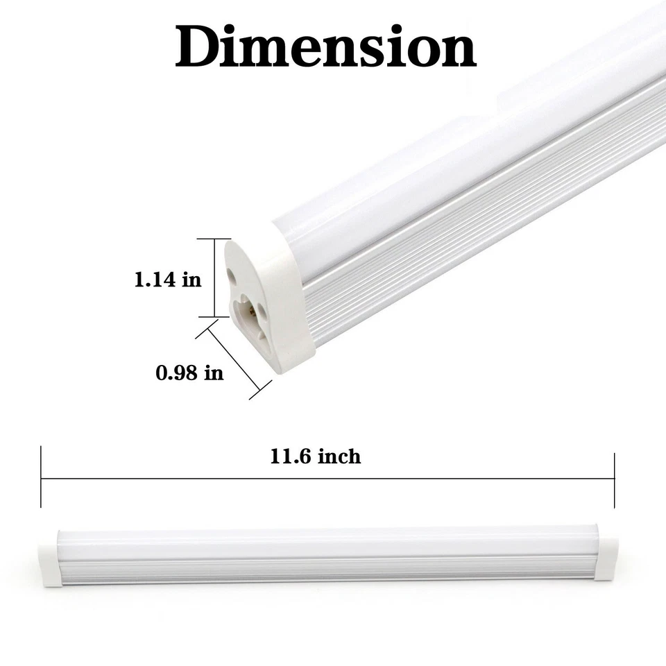 1FT Led Tube Light, 6500k Cool White, 5W, Utility Shop Light W/ Power Cord 2Pack - Image 2 of 4