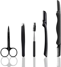 Elegant Eyebrow Razor & Grooming Set for Men and Women - 5 Essential Tools