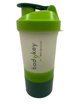Nutrilite Three Compartment Protein Powder Shaker Bottle Travel Exercise Vitamin