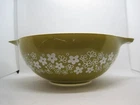 Vintage Green Pyrex Spring Blossom 444 Crazy Daisy Cinderella Mixing Bowl