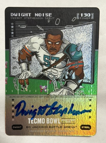 Bo Jackson Battle Arena TECMO BOWL “Dwight Noise” Stephenson - Steel AUTO 130
