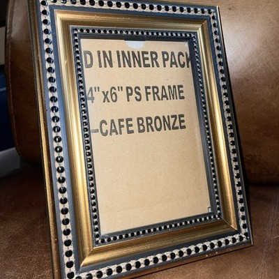4x6 Vintage Gilded-Style Wood Picture Frame-Ornate, Gold And Black