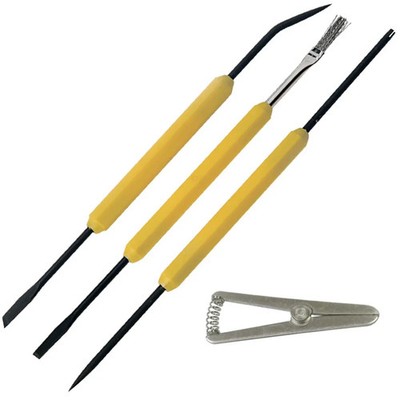 Solder Aid Kit - Includes Brush, Scraper, Knife, Hook, Awl, Fork, and Heatsink