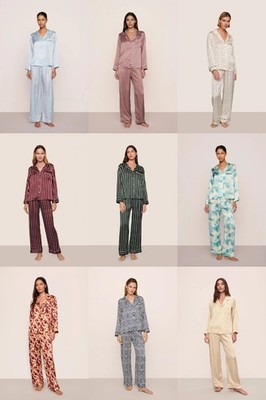 Eberjey Inez Washable Silk Printed Long PJ Set - CHOOSE COLOR - CHOOSE SIZE -NEW